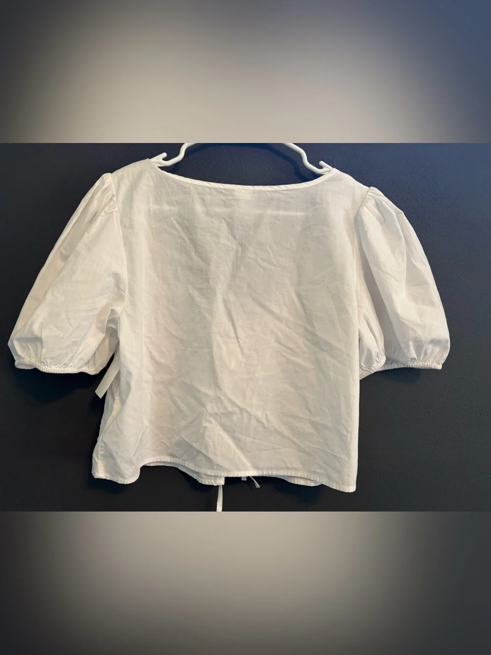 Abound Tie Front Cotton Poplin Crop Top White Large NWT - Picture 3 of 9